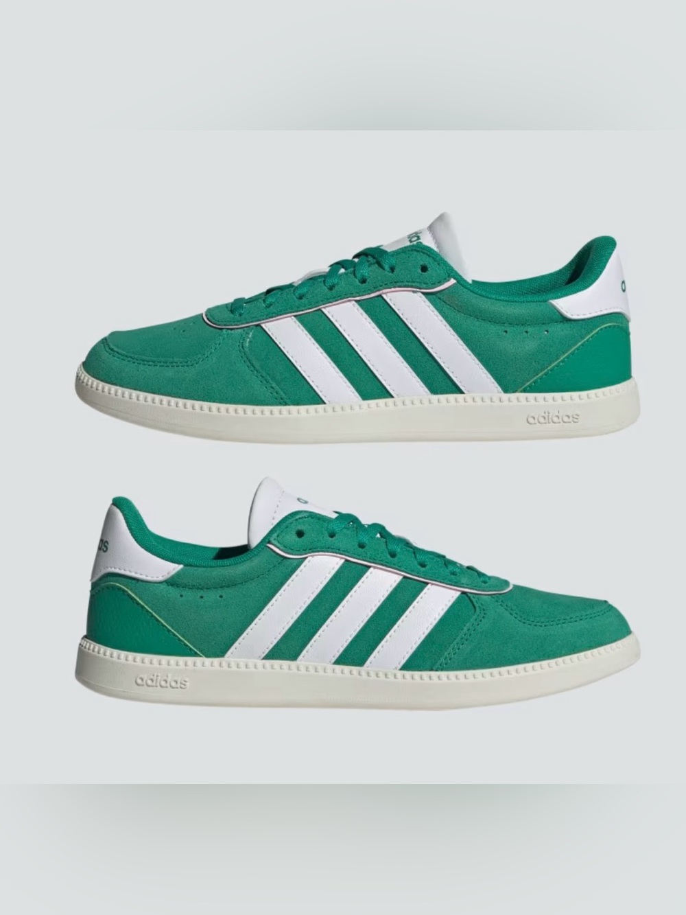adidas breaknet sleek -court green with White Stripes with pink accent SOLD OUT